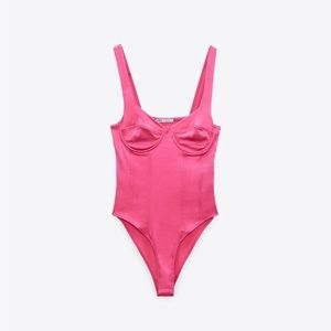NWT Zara barbie pink bodysuit small